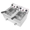 EH102V 16.9QT / 16L Total Capacity 24.9QT/23.6L Stainless Steel Faucet Double Tank Deep Fryer 3400W MAX (8L 8L Big Blue/Large Handle)