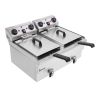 EH102V 16.9QT / 16L Total Capacity 24.9QT/23.6L Stainless Steel Faucet Double Tank Deep Fryer 3400W MAX (8L 8L Big Blue/Large Handle)