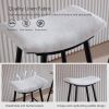 Counter Height Bar Stool Set of 2 for Dining Room Kitchen Counter Island,Linen fabric Upholstered Breakfast Stools With Footrest,Beige Gray+Pale Blue