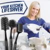 Dish Brush Set of 4 with Bottle Water Brush Dish Scrub Brush Straw Brush Black