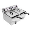 EH102V 16.9QT / 16L Total Capacity 24.9QT/23.6L Stainless Steel Faucet Double Tank Deep Fryer 3400W MAX (8L 8L Big Blue/Large Handle)