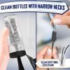 Dish Brush Set of 4 with Bottle Water Brush Dish Scrub Brush Straw Brush Black