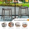 Set of 2 Saddle Bar Stools with Rubber Wood Legs