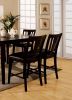 Set of 2pc Chairs Dark Espresso Finish Solid wood Kitchen Counter Height Chair Dining Room Furniture Padded Leatherette Seat