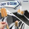 Beige Dish Brush Set of 4 with Bottle Water Brush Dish Scrub Brush Scrubber Brush and Straw Brush for Kitchen Ergonomic Non Slip Long Handle