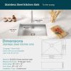 Undermount Sink 30 x 18 x 10 inch - Single Bowl Stainless Steel Sink 16 Gauge - Handmade Kitchen Sink