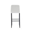 Bar Stools Set of 2 With Back,Upholstered PU Leather Kitchen Breakfast Bar Stools with Footrest,Cream
