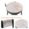 Only Pick Up Gray Set of 2 Counter Height Bar Stools with Footrest Swivel Hand Weaving Dining Chairs Farmhouse Armless Kitchen Barstools (Gray)
