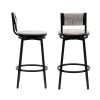Only Pick Up Gray Set of 2 Counter Height Bar Stools with Footrest Swivel Hand Weaving Dining Chairs Farmhouse Armless Kitchen Barstools (Gray)
