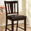 Set of 2pc Chairs Dark Espresso Finish Solid wood Kitchen Counter Height Chair Dining Room Furniture Padded Leatherette Seat
