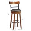 Set of 2 30.5 Inches Swivel Pub Height Dining Chair