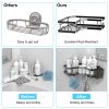 2Pcs Corner Shower Caddy Anti-Rust Soap Holder Hanging Hook No Drilling Adhesive Shower Organizer Corner Shelves Bathroom Kitchen