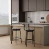 Only Pick Up Gray Set of 2 Counter Height Bar Stools with Footrest Swivel Hand Weaving Dining Chairs Farmhouse Armless Kitchen Barstools (Gray)