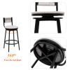 Only Pick Up Gray Set of 2 Counter Height Bar Stools with Footrest Swivel Hand Weaving Dining Chairs Farmhouse Armless Kitchen Barstools (Gray)