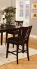 Set of 2pc Chairs Dark Espresso Finish Solid wood Kitchen Counter Height Chair Dining Room Furniture Padded Leatherette Seat