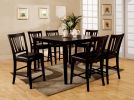 Set of 2pc Chairs Dark Espresso Finish Solid wood Kitchen Counter Height Chair Dining Room Furniture Padded Leatherette Seat