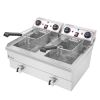 EH102V 16.9QT / 16L Total Capacity 24.9QT/23.6L Stainless Steel Faucet Double Tank Deep Fryer 3400W MAX (8L 8L Big Blue/Large Handle)