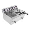 EH102V 16.9QT / 16L Total Capacity 24.9QT/23.6L Stainless Steel Faucet Double Tank Deep Fryer 3400W MAX (8L 8L Big Blue/Large Handle)