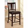 Set of 2pc Chairs Dark Espresso Finish Solid wood Kitchen Counter Height Chair Dining Room Furniture Padded Leatherette Seat