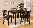 Set of 2pc Chairs Dark Espresso Finish Solid wood Kitchen Counter Height Chair Dining Room Furniture Padded Leatherette Seat
