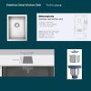 Undermount Sink 14 x 18 x 8.5 inch - Single Bowl Stainless Steel Sink 16 Gauge - Handmade Kitchen Sink