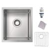 Undermount Sink 15 x 17 x 9 inch - Single Bowl Stainless Steel Sink 16 Gauge - Handmade Kitchen Sink