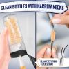 Beige Dish Brush Set of 4 with Bottle Water Brush Dish Scrub Brush Scrubber Brush and Straw Brush for Kitchen Ergonomic Non Slip Long Handle