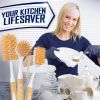 Beige Dish Brush Set of 4 with Bottle Water Brush Dish Scrub Brush Scrubber Brush and Straw Brush for Kitchen Ergonomic Non Slip Long Handle