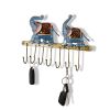 WILLART Handmade Elephant Design Metal Wall Hanging Antique7 Key Hooks Key Holder Coat Hanger for Home Décor Wall Décor (31.50 cm x 21.50 cm)