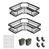 2Pcs Corner Shower Caddy Anti-Rust Soap Holder Hanging Hook No Drilling Adhesive Shower Organizer Corner Shelves Bathroom Kitchen