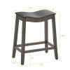 Set of 2 Saddle Bar Stools with Rubber Wood Legs