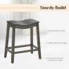 Set of 2 Saddle Bar Stools with Rubber Wood Legs