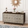 59.84" 4 Doors Vintage Sideboard ,Freestanding Sideboard Storage Cabinet Entryway Floor Cabinet for Living Room Office Bedroom
