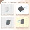 Brushed Stainless Steel Wall Shower  Niche , Double Recessed Shower Shelf for Bathroom