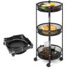 3-Tier Rotating 1-Second folding Storage Rack Metal