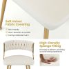 Upholstered Dining Chairs with Golden Metal Legs for Living Room